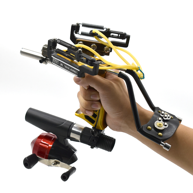 Outdoor Hunting Launcher - Yükseltilmiş el Metal sapan lastik bantlar