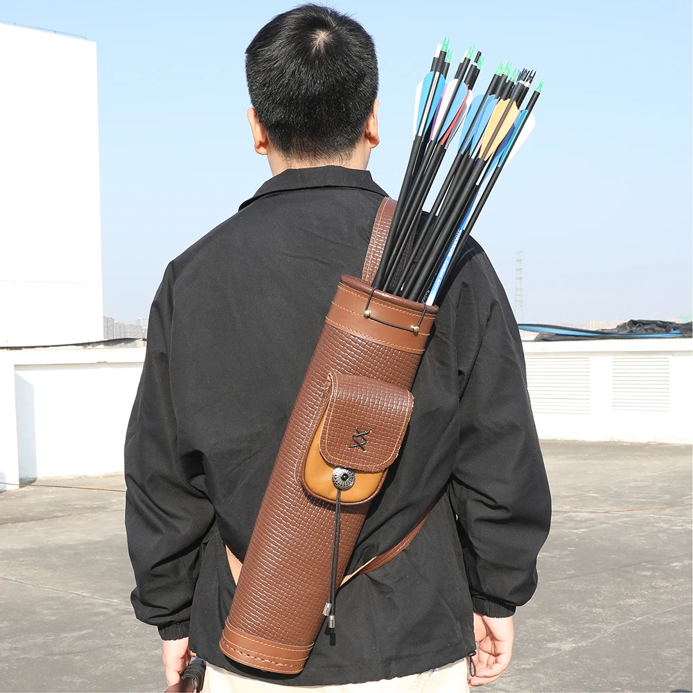 Quiver Arrow Back - Sığır derisi okçuluk ok kılıfı omuz