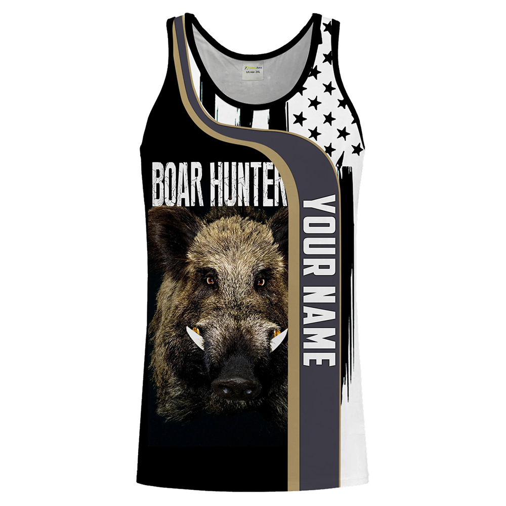Outdoor Hunting Names - Özel İsimli Domuz Avcısı Atlet 3D