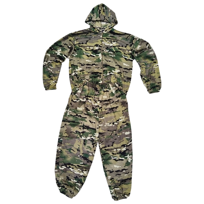 Hunting Outdoor Apparel - Yazlık Serin Fileli Kamuflaj Takımı Kapüşonlu